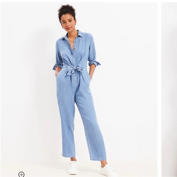 Loft Denim Jumpsuit - Picture 1 of 11